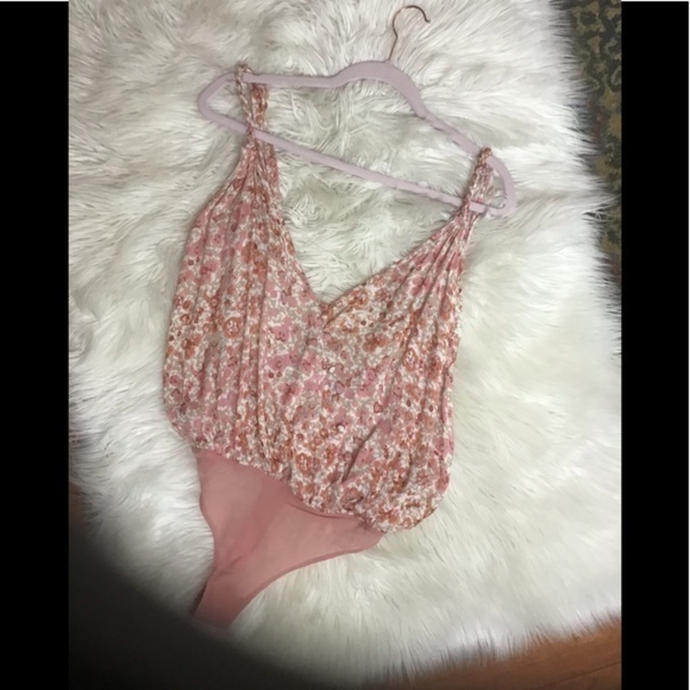 Free People Floral Bodysuit Size S